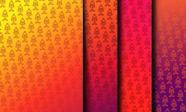 Renkli desen vektör çizim set. Islam, Arapça, Asya, Doğu, Hint, Türk, Pakistan, Çin, Fas, Osmanlı motifleri.