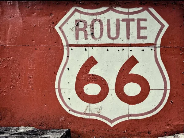 Historic Old Route Red Sign Sheet — Stock Photo, Image