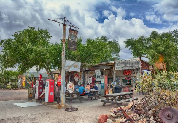 Hackberry Arizona Julio 2017 Famosa Carretera Histórica Con Antigua Tienda — Foto de Stock