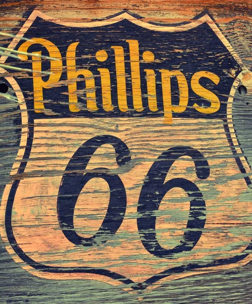 Hackberry Arizona Eua Julho 2017 Phillips Sinal Logotipo Posto Gasolina — Fotografia de Stock