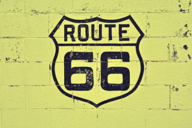 Tarihi ABD eski Route 66 tabelası.