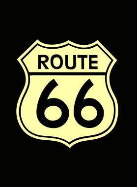 Route 66 tabelasının ABD tabelasını gezin. Amerikan yol simgesi.