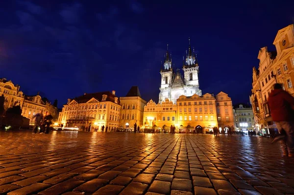 Praga Plaza Del Casco Antiguo Iglesia Madre Dios Antes Tyn — Foto de Stock