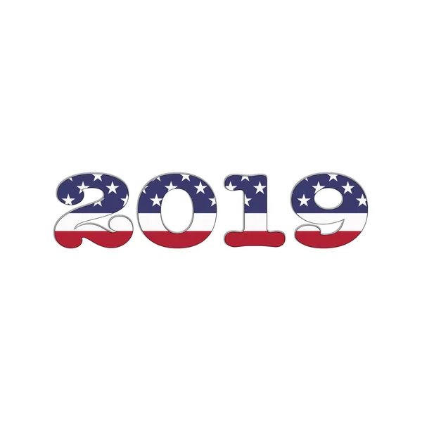 Illusztráció Egy Usa Zászló 2019 Leképezés — Stock Fotó