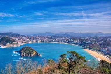 La Concha Bay Igeldo Mount gördün. Donostia-San Sebastian. Bask Ülkesi. Gipuzkoa. İspanya. Europe.