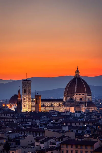 Duomo Santa Maria Del Fiore Στο Ηλιοβασίλεμα Στη Φλωρεντία Τοσκάνη — Φωτογραφία Αρχείου