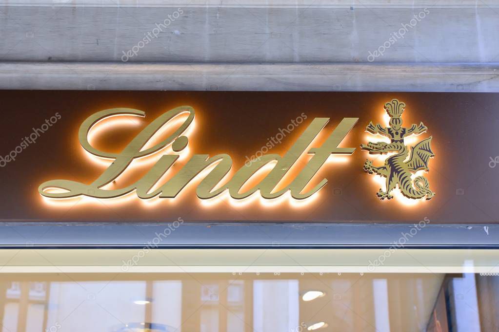 Venice, Italy - October 15, 2019: Lindt chocolate store in Venice, Italy. Swiss chocolate.