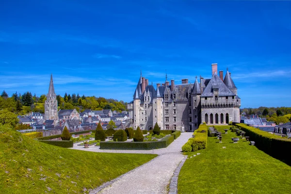 Langeais Castillo Región Del Loira Con Hermosos Jardines Francia —  Fotos de Stock
