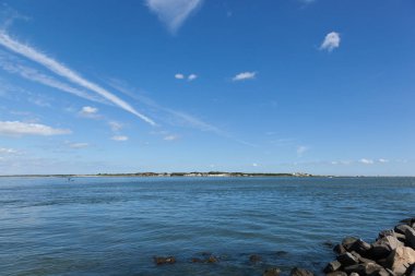 Bir görünümü, Island Beach devlet Park Barnegat Bay Barnegat deniz feneri Devlet Parkı'arasında.