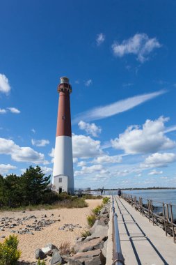 Barnegat ışık, Nj - 29 Eylül 2017: İnsanlar yürüyüş ve güzel bir gün balık Barnegat Körfezi