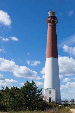Barnegat ışık, Nj - 29 Eylül 2017: Bir görüntü tarihi Barnegat deniz feneri Long Beach Adası. Eski Barney bilinen.