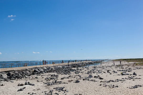 Sárvár 2017 Szeptember Emberek Élvezik Nap Barnegat Világítótorony State Park — Stock Fotó