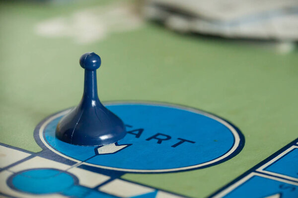 WOODBRIDGE, NEW JERSEY - October 9, 2018: Details of a circa 1980s board game of Sorry are shown