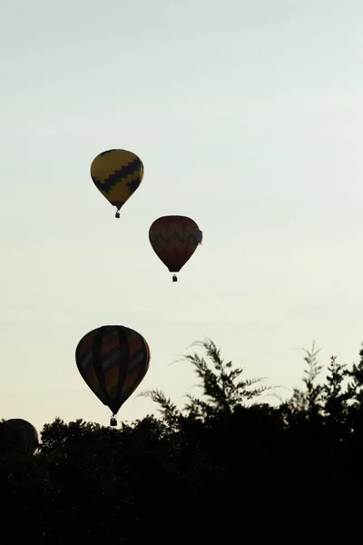 Branchburg New Jersey Lipca 2018 Sylwetki Kilka Balonów Ogrzane Powietrze — Zdjęcie stockowe