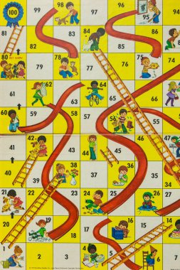 Woodbridge, New Jersey - 13 Ekim 2018: A circa 1980'lerde masa oyunu Chutes ve Ladders gösterilir.