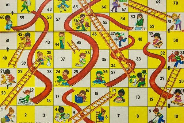 Woodbridge, New Jersey - 13 Ekim 2018: A circa 1980'lerde masa oyunu Chutes ve Ladders gösterilir.