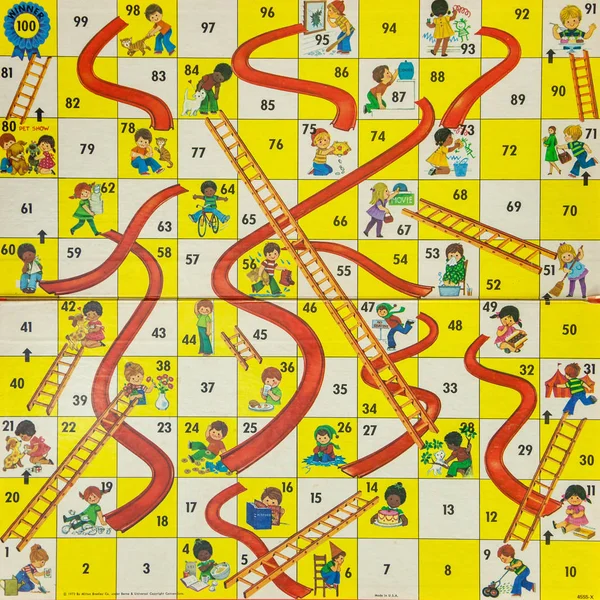 Woodbridge, New Jersey - 13 Ekim 2018: A circa 1980'lerde masa oyunu Chutes ve Ladders gösterilir.