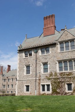 Princeton Üniversitesi'nde güzel mimari erken bahar sırasında ayrıntılarını Princeton, New Jersey - 14 Nisan 2017:.