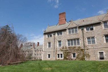 Princeton Üniversitesi'nde güzel mimari erken bahar sırasında ayrıntılarını Princeton, New Jersey - 14 Nisan 2017:.