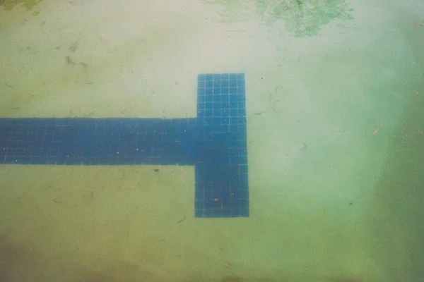 Marcadores Carril Ven Fondo Una Piscina Turbia Sucia —  Fotos de Stock