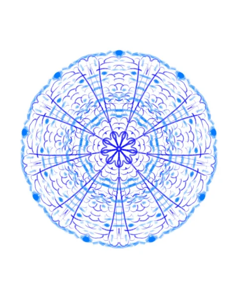 Синя Геометрична Ілюстрація Мандали Білому Тлі — стокове фото