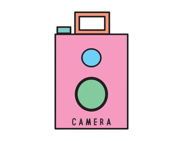 Set Whimsical Flat Design Camera Illustrations Pastel Colors — Stock Photo, Image