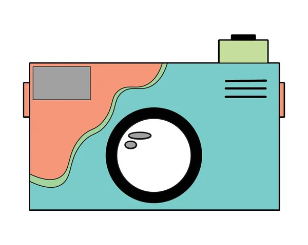 Een Grillige Platte Design Camera Illustratie Pastelkleuren — Stockfoto