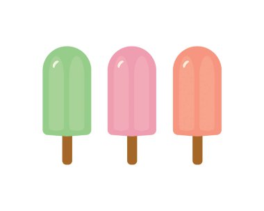 Buzlu şekerlerin pastel renklerde düz bir tasarımı.