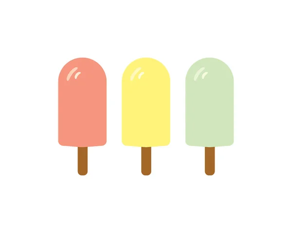 Flat Design Illustration Popsicles Pastel Colors — Stock Photo, Image