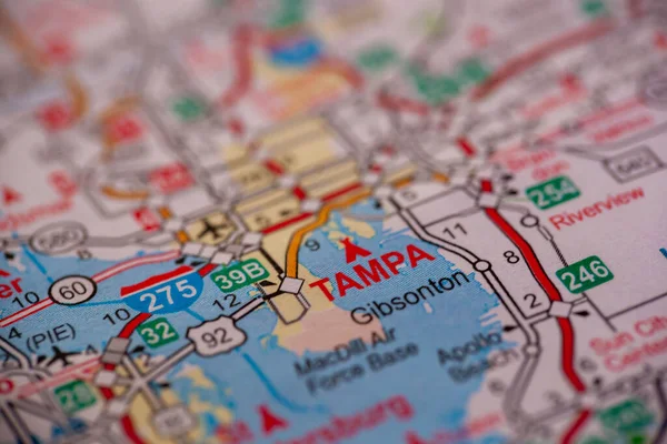 Woodbridge New Jersey July 2020 Map Florida Shown Focus Tampa — 图库照片