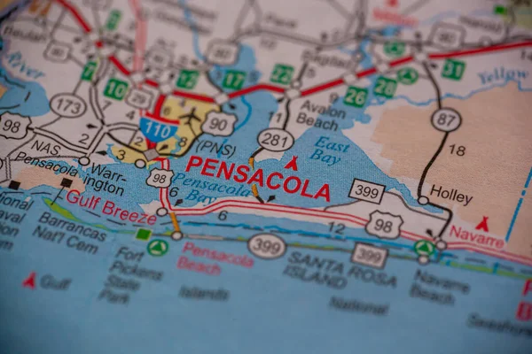 Woodbridge New Jersey July 2020 Map Florida Shown Focus Pensacola — 图库照片