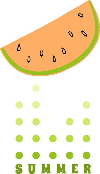 Tarjeta Vectorial Abstracta Verano Con Frutas Tropicales — Archivo Imágenes Vectoriales