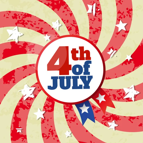 Luglio Usa Independence Day Poster Astratto — Vettoriale Stock