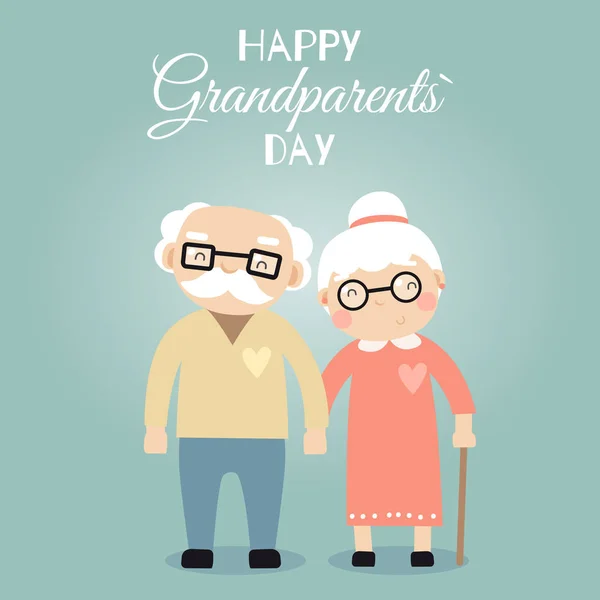 幸せな祖父母の日挨拶ポスター — ストックベクタ