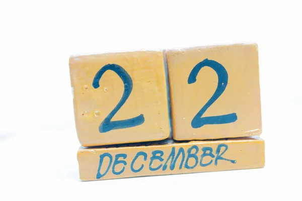 Diciembre Día Del Mes Calendario Sobre Fondo Madera Calendario Hecho —  Fotos de Stock