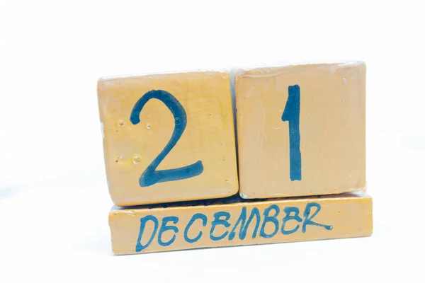 Diciembre Día Del Mes Calendario Sobre Fondo Madera Calendario Hecho — Foto de Stock