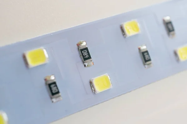 LED light strip closeup electronic components and equipment