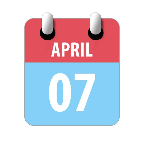 Siódmego kwietnia. Dzień 7 miesiąca, Prosta ikona kalendarza na białym tle. Planuję. Zarządzanie czasem. Zestaw ikon kalendarza do projektowania stron internetowych. miesiąc wiosenny, koncepcja dnia roku — Zdjęcie stockowe
