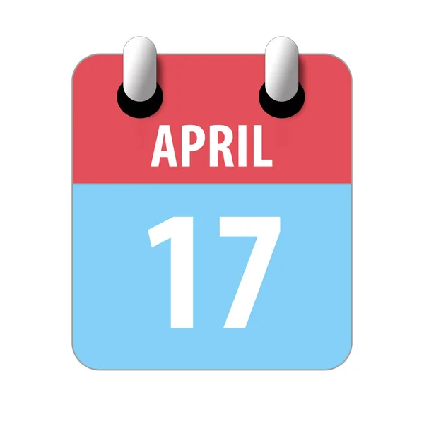 17 апреля. 17 апреля. День 17 месяца, Простая иконка календаря на белом фоне. Планирование. Управление временем. Набор иконок календаря для веб-дизайна. Spring month, day of the year concept — стоковое фото