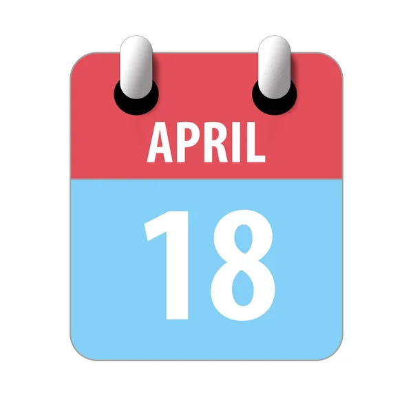 18 de abril. Día 18 del mes, icono de calendario simple sobre fondo blanco. Planeando. Gestión del tiempo. Conjunto de iconos de calendario para el diseño web. mes de primavera, concepto del día del año —  Fotos de Stock