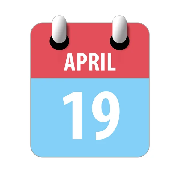 19 de abril. Día 19 del mes, icono de calendario simple sobre fondo blanco. Planeando. Gestión del tiempo. Conjunto de iconos de calendario para el diseño web. mes de primavera, concepto del día del año —  Fotos de Stock