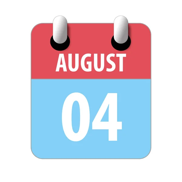 4 августа. День 4 месяца, Простой значок календаря на белом фоне. Планирование. Управление временем. Набор иконок календаря для веб-дизайна. летний месяц, день года концепции — стоковое фото