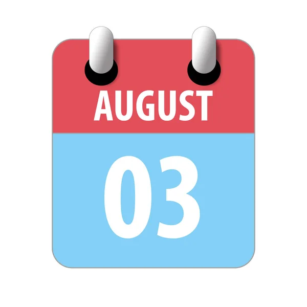 3 Αυγούστου. Ημέρα 3 του μήνα, Απλό εικονίδιο ημερολογίου σε λευκό φόντο. Σχεδιάζω. Διαχείριση χρόνου. Σύνολο εικονιδίων ημερολογίου για σχεδιασμό ιστοσελίδων. καλοκαίρι μήνα, ημέρα του έτους έννοια — Φωτογραφία Αρχείου