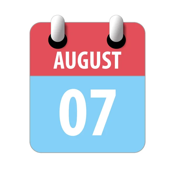7 Αυγούστου. Ημέρα 7 του μήνα, Απλό εικονίδιο ημερολογίου σε λευκό φόντο. Σχεδιάζω. Διαχείριση χρόνου. Σύνολο εικονιδίων ημερολογίου για σχεδιασμό ιστοσελίδων. καλοκαίρι μήνα, ημέρα του έτους έννοια — Φωτογραφία Αρχείου