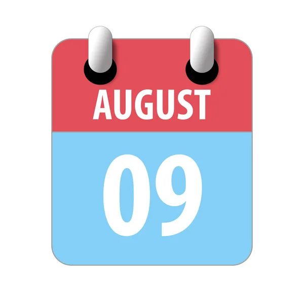 9 Αυγούστου. Ημέρα 9 του μήνα, Απλό εικονίδιο ημερολογίου σε λευκό φόντο. Σχεδιάζω. Διαχείριση χρόνου. Σύνολο εικονιδίων ημερολογίου για σχεδιασμό ιστοσελίδων. καλοκαίρι μήνα, ημέρα του έτους έννοια — Φωτογραφία Αρχείου