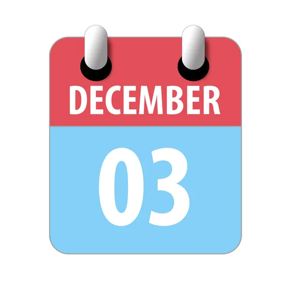 12月3日 第3天,简单的日历图标在白色背景上. 规划。 时间管理。 一组用于网页设计的日历图标。 冬季月、年月日概念 — 图库照片