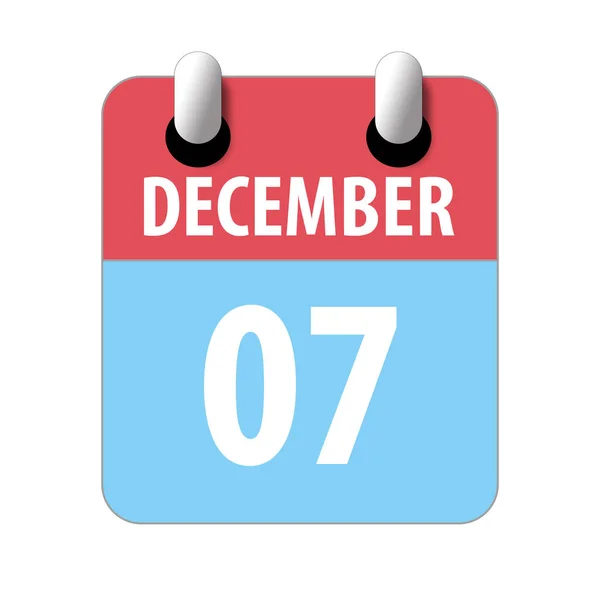 12月7日 第7天,简单的日历图标在白色背景上. 规划。 时间管理。 一组用于网页设计的日历图标。 冬季月、年月日概念 — 图库照片
