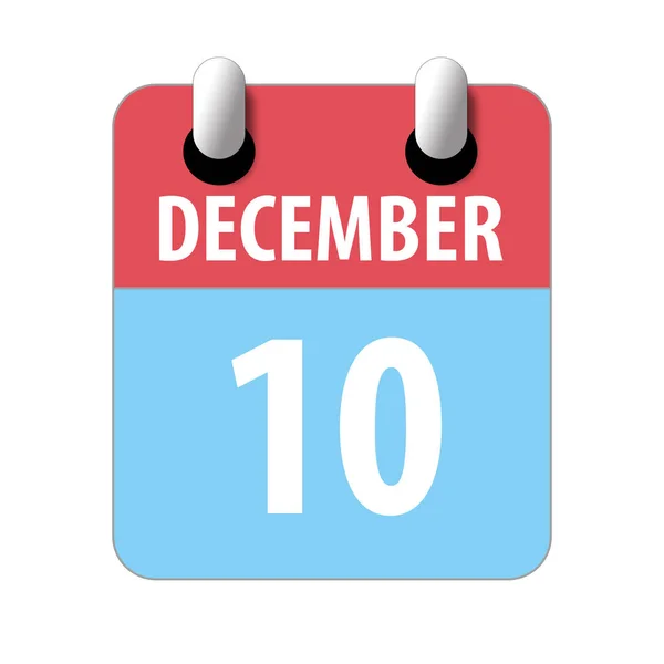 10 december. Dag 10 van de maand, Eenvoudige kalender pictogram op witte achtergrond. Plannen. Tijdmanagement. Set kalenderpictogrammen voor webdesign. wintermaand, dag van het jaar concept — Stockfoto