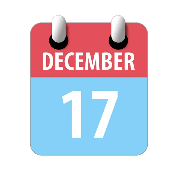 17 de diciembre. Día 17 del mes, icono de calendario simple sobre fondo blanco. Planeando. Gestión del tiempo. Conjunto de iconos de calendario para el diseño web. invierno mes, día del año concepto —  Fotos de Stock