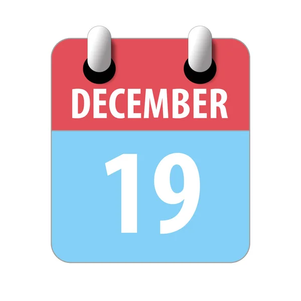 19 de diciembre. Día 19 del mes, icono de calendario simple sobre fondo blanco. Planeando. Gestión del tiempo. Conjunto de iconos de calendario para el diseño web. invierno mes, día del año concepto — Foto de Stock